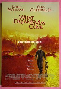 I222 WHAT DREAMS MAY COME double-sided advance one-sheet movie poster '98 Robin Williams