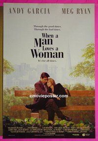 I224 WHEN A MAN LOVES A WOMAN double-sided one-sheet movie poster '94 Ryan, Garcia