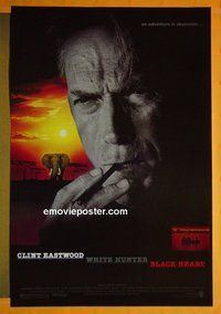 I229 WHITE HUNTER, BLACK HEART double-sided one-sheet movie poster '90 Eastwood