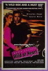 I235 WILD AT HEART one-sheet movie poster '90 David Lynch, Cage