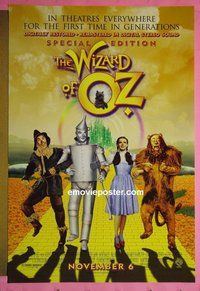 I242 WIZARD OF OZ advance one-sheet movie poster R98 Judy Garland
