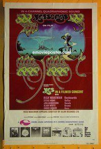I257 YESSONGS one-sheet movie poster '75 Yes! Quadraphonic Sound!