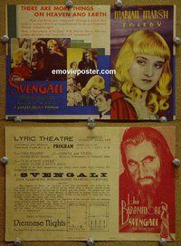 J197 SVENGALI herald '31 John Barrymore