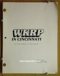 J266 NEW WKRP IN CINCINNATI TV script '91 Williamson