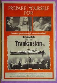 K012 ANDY WARHOL'S FRANKENSTEIN Australian one-sheet movie poster '74 3D