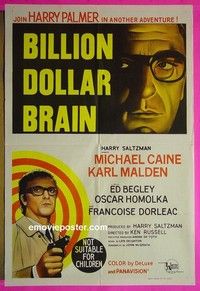 K022 BILLION DOLLAR BRAIN Australian one-sheet movie poster '67 Caine