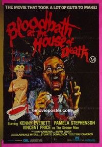 K025 BLOODBATH AT THE HOUSE OF DEATH Australian one-sheet movie poster '84 Price