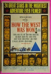 K074 HOW THE WEST WAS WON Australian one-sheet movie poster '62 Greg Peck