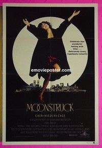 K099 MOONSTRUCK Australian one-sheet movie poster '87 Cher, Nicholas Cage