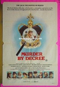 K100 MURDER BY DECREE Australian one-sheet movie poster '79 Plummer