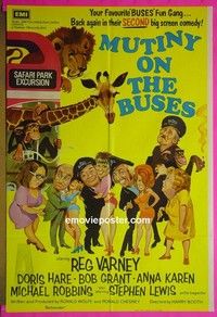 K101 MUTINY ON THE BUSES Australian one-sheet movie poster '72 English!