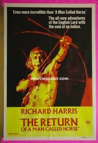 K116 RETURN OF A MAN CALLED HORSE Australian one-sheet movie poster '76 Harris