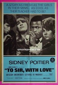 K153 TO SIR WITH LOVE Australian one-sheet movie poster '67 Poitier, Lulu