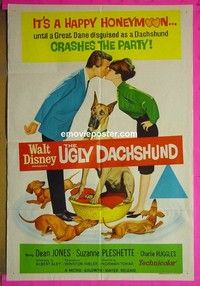 K154 UGLY DACHSHUND Australian one-sheet movie poster '66 Walt Disney