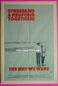 K161 WAY WE WERE Australian one-sheet movie poster '73 Streisand, Redford