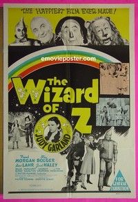 K167 WIZARD OF OZ blue Australian one-sheet movie poster R60s Judy Garland