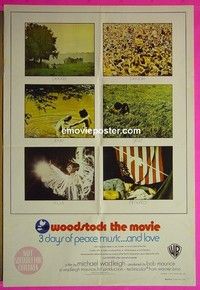 K170 WOODSTOCK Australian one-sheet movie poster '70 classic rock 'n' roll