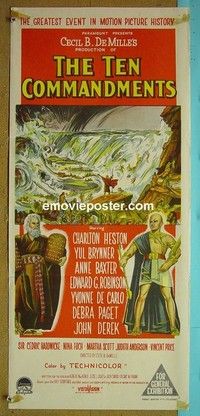 K180 10 COMMANDMENTS Australian daybill movie poster R60 Heston