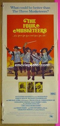 K194 4 MUSKETEERS Australian daybill movie poster '75 Raquel Welch