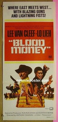 K273 BLOOD MONEY Australian daybill movie poster '74 martial arts