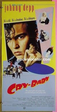 K353 CRY-BABY Australian daybill movie poster '90 John Waters, Johnny Depp