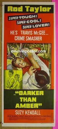 K361 DARKER THAN AMBER Australian daybill movie poster '70 Rod Taylor