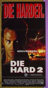 K381 DIE HARD 2 Australian daybill movie poster '90 Bruce Willis, Bedelia