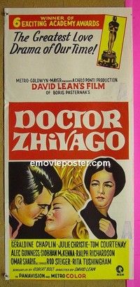 K390 DOCTOR ZHIVAGO awards Australian daybill movie poster '65 David Lean epic!