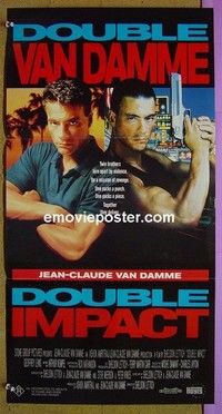 K394 DOUBLE IMPACT Australian daybill movie poster '91 Jean-Claude Van Damme