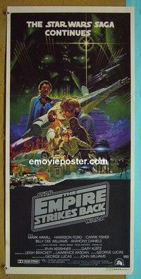 K412 EMPIRE STRIKES BACK Australian daybill movie poster '80 George Lucas