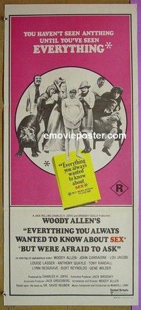 K420 EVERYTHING YOU ALWAYS WANTED KNOW ABOUT SEX Australian daybill movie poster '72