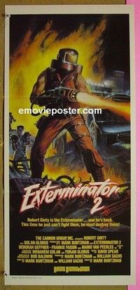 K423 EXTERMINATOR 2 Australian daybill movie poster '84 Ginty, Geffner