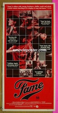 K426 FAME Australian daybill movie poster '80 Alan Parker, Irene Cara