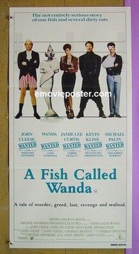 K438 FISH CALLED WANDA Australian daybill movie poster '88 Cleese, Curtis