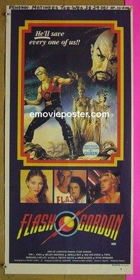 K442 FLASH GORDON Australian daybill movie poster '80 Von Sydow