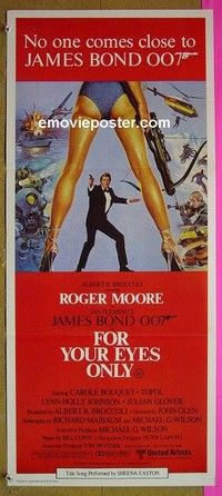 K448 FOR YOUR EYES ONLY Australian daybill movie poster '81 Moore as Bond