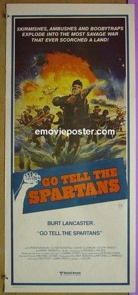 K474 GO TELL THE SPARTANS Australian daybill movie poster '78 Lancaster