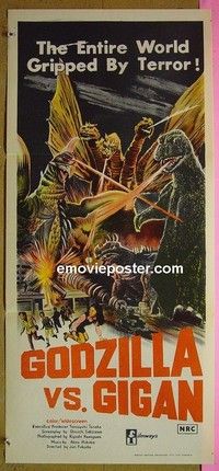 K476 GODZILLA ON MONSTER ISLAND Australian daybill movie poster '72 Toho