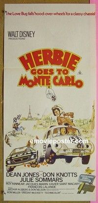 K505 HERBIE GOES TO MONTE CARLO Australian daybill movie poster '77 VW!