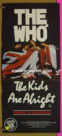 K558 KIDS ARE ALRIGHT Australian daybill movie poster '79 The Who, rock!