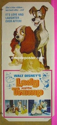K576 LADY & THE TRAMP Australian daybill movie poster R75 Walt Disney