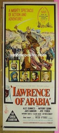 K587 LAWRENCE OF ARABIA Australian daybill movie poster '63 O'Toole