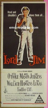 K609 LORD JIM Australian daybill movie poster '65 Peter O'Toole