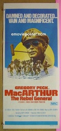 K617 MacARTHUR Australian daybill movie poster '77 Gregory Peck