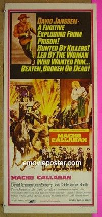 K618 MACHO CALLAHAN Australian daybill movie poster '70 Janssen