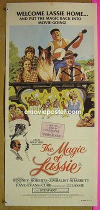 K624 MAGIC OF LASSIE Australian daybill movie poster '78 Mickey Rooney