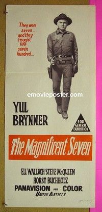 K625 MAGNIFICENT 7 Australian daybill movie poster R70s Brynner, McQueen