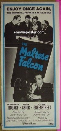K627 MALTESE FALCON Aust daybill R80s Humphrey Bogart, Peter Lorre, directed by John Huston!
