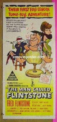 K629 MAN CALLED FLINTSTONE Australian daybill movie poster '66 Flintstones!