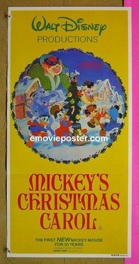 K652 MICKEY'S CHRISTMAS CAROL Australian daybill movie poster '83 Walt Disney